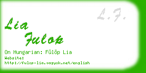 lia fulop business card