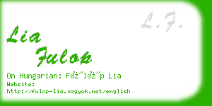 lia fulop business card